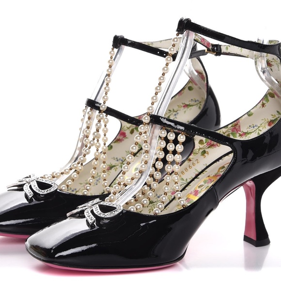 New Authentic Gucci Women's Taide Double Buckle Pumps - Picture 5 of 16